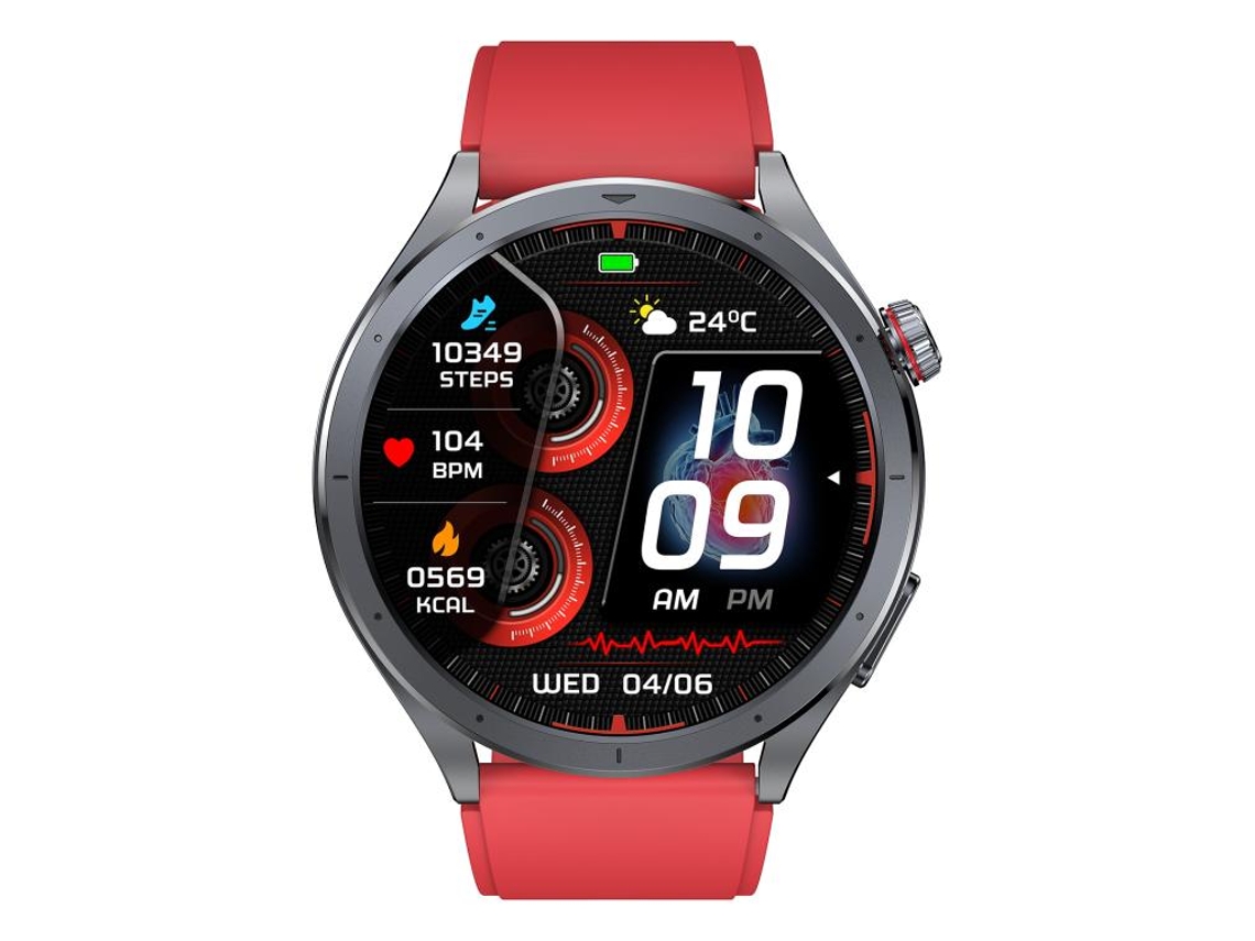(pulseira De Silicone Vermelha) Smartwatch Bluetooth Com Tela Colorida De 1,53 Polegadas