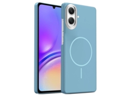 Capa Para Samsung Galaxy A05 Fina Circular Magsafe À Prova De Choque Dourada Em Policarbonato Azul Oceano