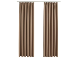 Maison Exclusive - Cortinas Blackout C/ganchos 2pcs 140x245cm Cinzento-acastanhado