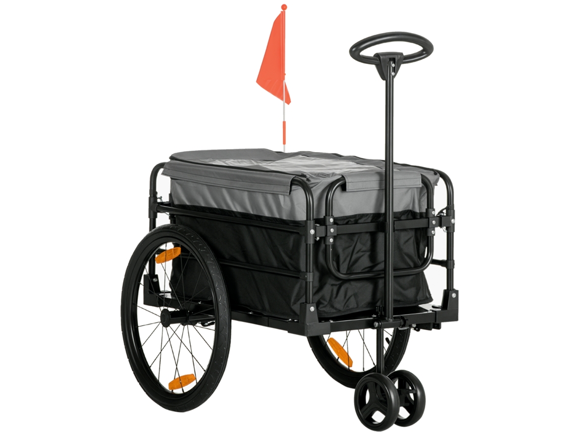 Carrinho De Carga Carrinho De Carga 130 X 64 X 103 Cm Aço Preto+cinza