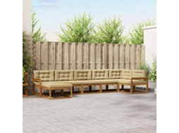 Vidaxl Conjunto De Sofás Para Exterior 7 Unid. Natural E Bege