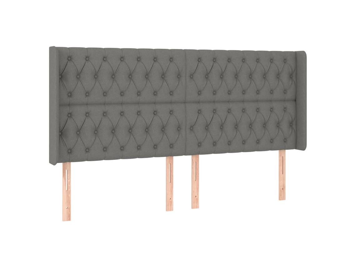 Headboard, Headboards Vidaxl Cinzeto Tecido (203 X 16 X 118/128 Cm)