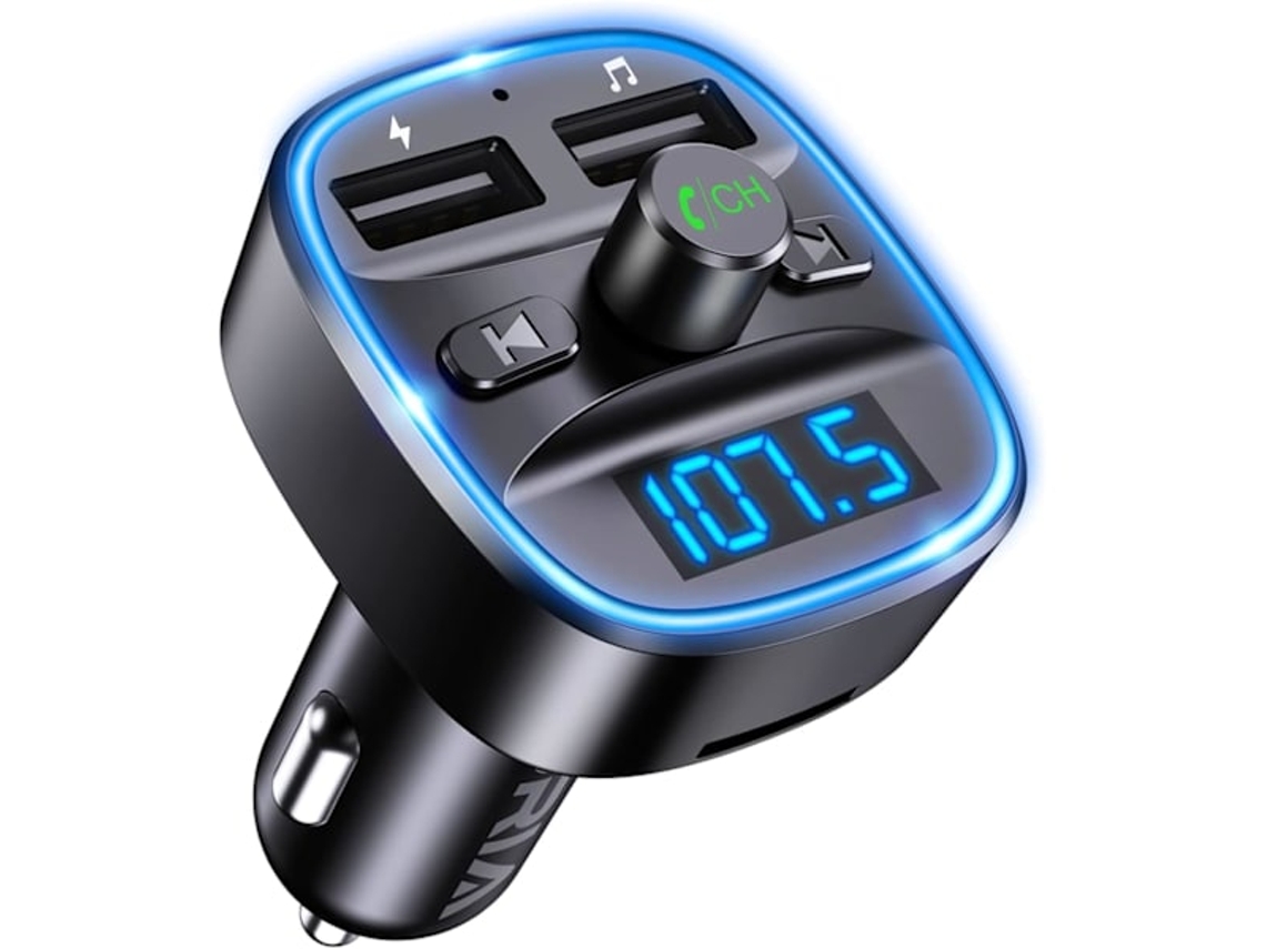 Transmissor Fm Bluetooth Veicular, Usb, Carga Rápida, Preto