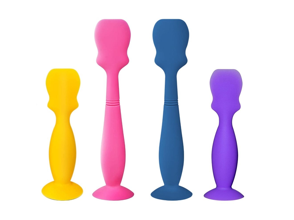 Mali 4pcs Aplicador de Creme para Fraldas de Silicone Macio com Base de Ventosa para Bebê Recém nascido
