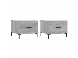 Conjunto de Mesas de Centro 2 Pcs Madeira Processada Sonoma Cinza MAISON EXCLUSIVE (50x50x40 cm)