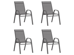 Stackable Garden Chair, Stackable Chairs Vidaxl Cinzeto Tecido (n/a)