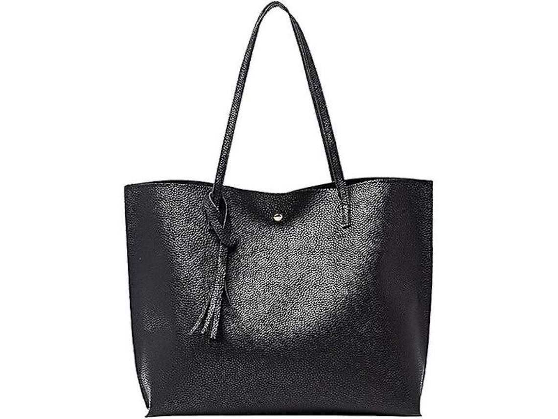 Bolsa Tote Feminina, Mão, Couro Pu Macio com Grande Capacidade, Alça Superior e de Ombro AQUAFORGE
