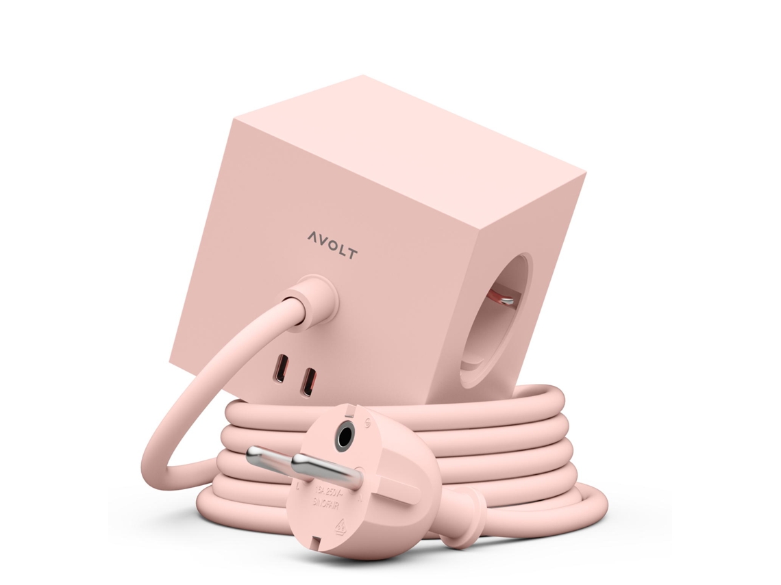 Carregador de Parede AVOLT Square 2x Usb - C (30W - 1.8 M - Rosa )