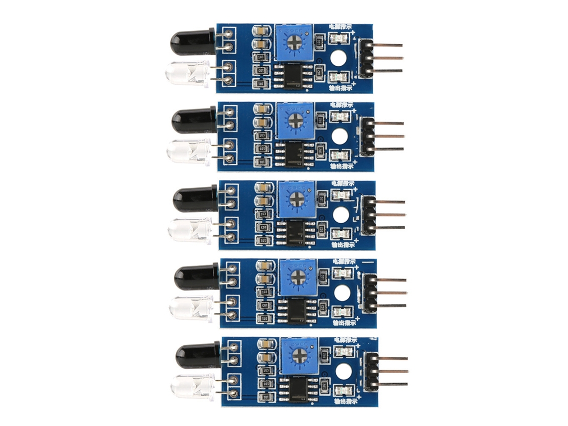 Conjunto de 5 Módulos de Sensor de Obstáculos HKJ para Robô