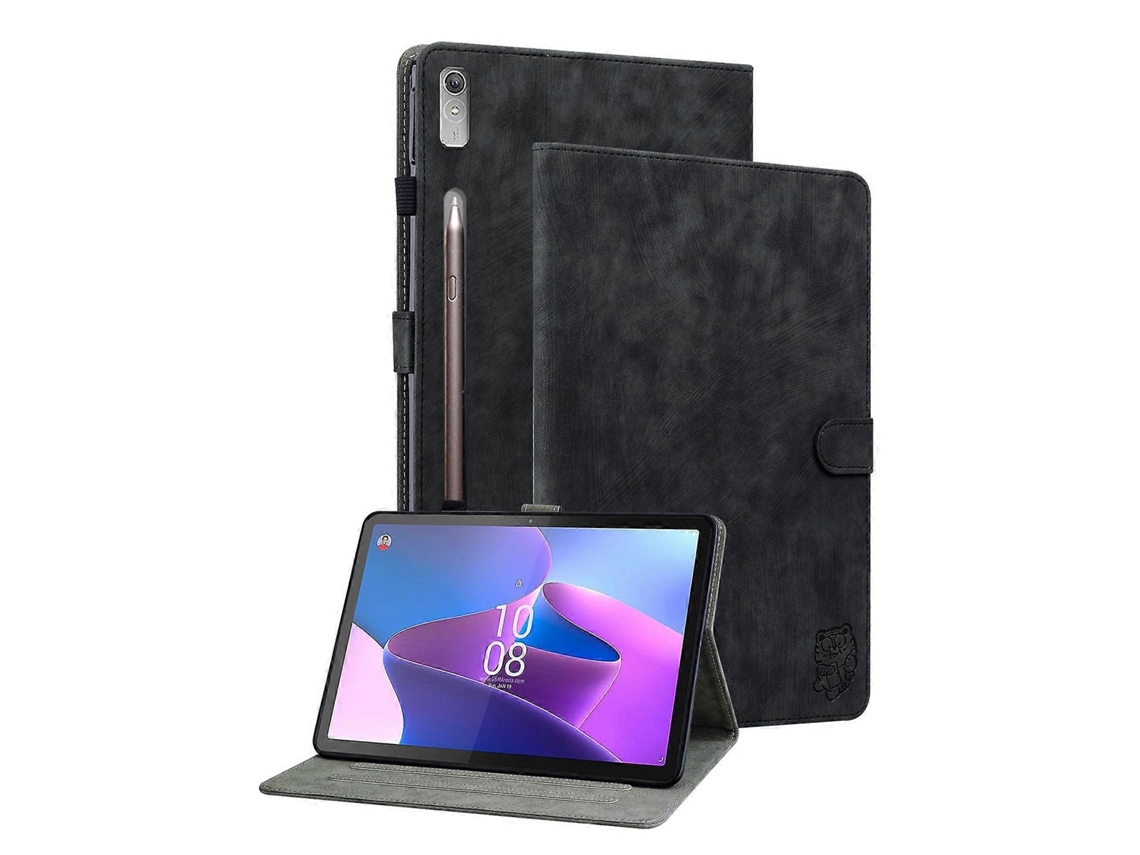 Capa De Couro Com Estampa De Tigre Para Tablet Lenovo Tab P12