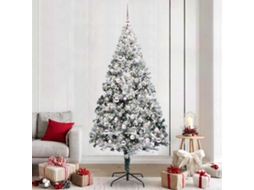 Vidaxl Árvore De Natal Artificial Branco 240 Cm Pvc, Aço E Plástico