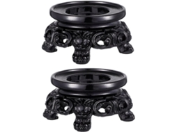 Suportes Para Bolas De Cristal Em Resina Preta, Tamanho 3, Base Vazada Para Exibir Esferas Decorativas, Suporte Estável