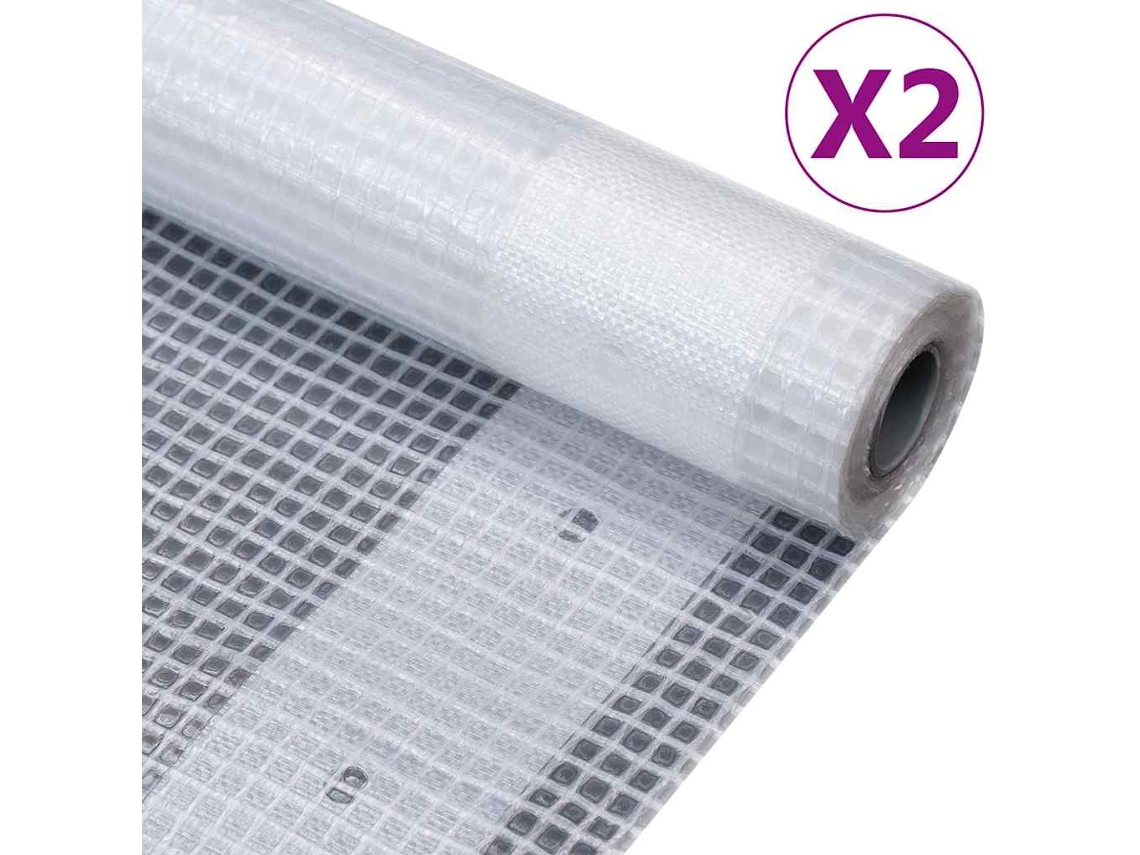 Vidaxl Lonas Em Tecido Imitação De Gaze 2 Pcs 260 G/m² 2x15 M Branco