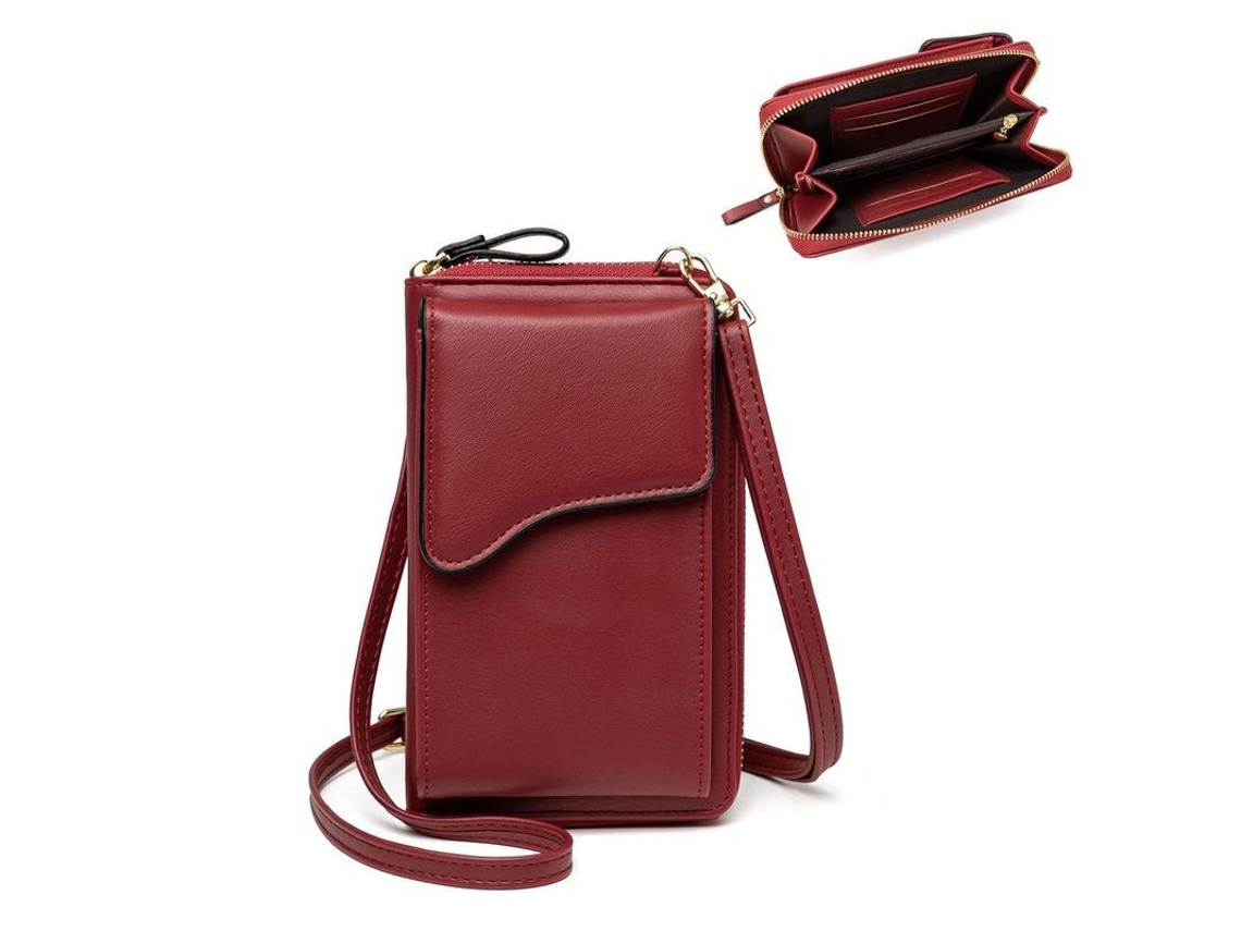 2026 bolsa de Couro Pequena 2025 para Mulher, Borsa Bandolera Leve, Carteira Móvel, Vermelho