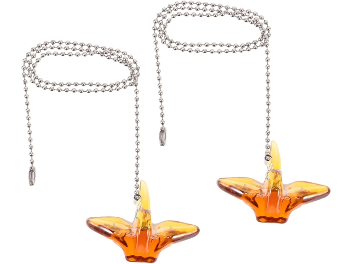 Conjunto de 2 Correntes Decorativas para Ventilador de Teto em Cristal com Formato de Origami. SFUSHOS