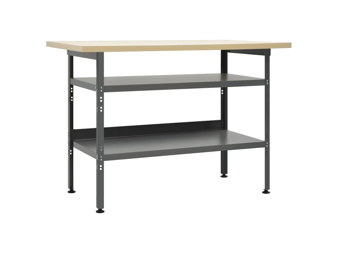vidaXL Bancada de trabalho 120x60x85 cm aço cinzento