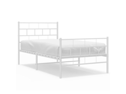 Estrutura de Cama com Cabeceira e Pés Metal Branco MAISON EXCLUSIVE 90x200 cm