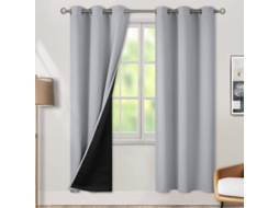 Par De Cortinas Blackout Para Quarto, Cortinas Grossas Com Isolamento Térmico, Forro Preto (1,07 X 1,6 M))))