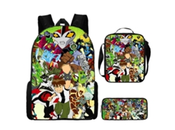 KOHREE Conjunto de Três Peças de Mochila Escolar Hacker Adolescente