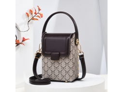 Bolsa Transversal, Bolsa Tote Com Rebites Da Moda, Mini Carteira Quadrada Com Aba Para Celular, Batom Cáqui 2 SUNNY SPACES