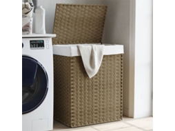Vidaxl Cesto Para Roupa Suja Com Tampa 46x33x60 Cm Vime Pe