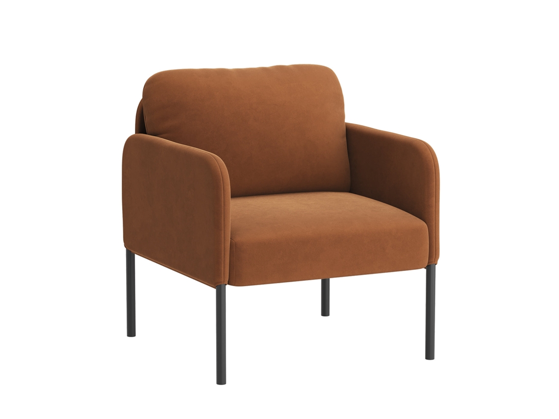 Smartue Poltrona – Conforto Natural Para O Dia A Dia, Com Encosto Envolvente E Esbeltas Pés Metálicos, Laranja