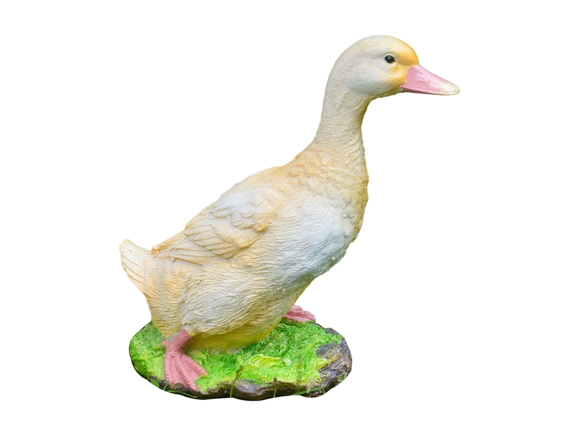 Estátua De Pato Amarela Resina Simulação Para Jardim