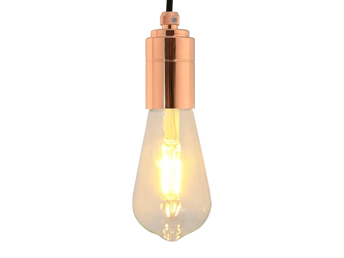 Vidaxl Casquilhos De Lâmpadas 2 Pcs Rosa Dourado E27