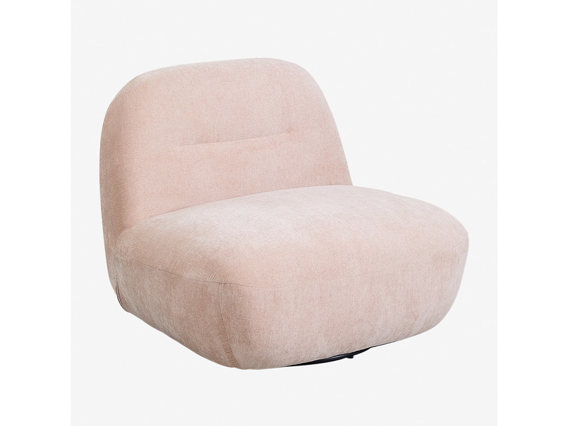 Sklum Sofá Giratório Em Chenille Sernin Poliéster                       Chenille Rosa Quartzo