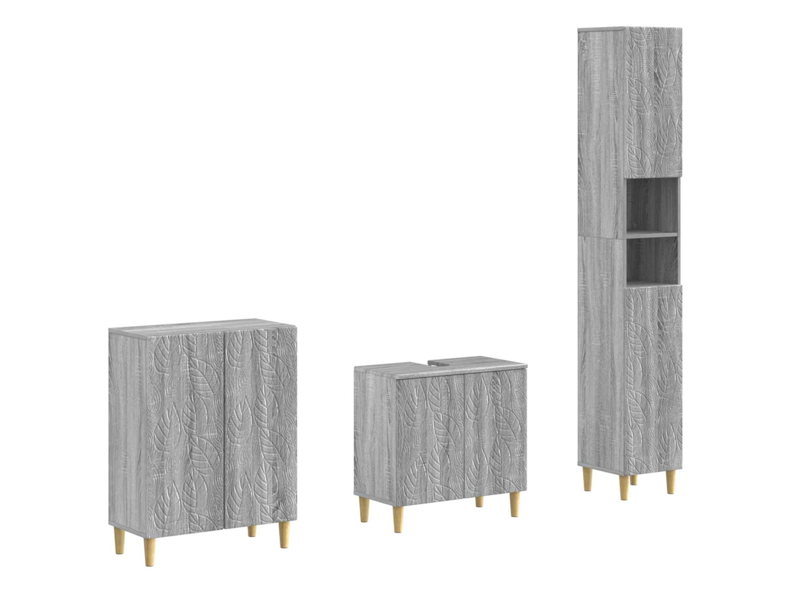 Vidaxl Conjunto De Armários Para Banheiro Com 3 Peças Delft