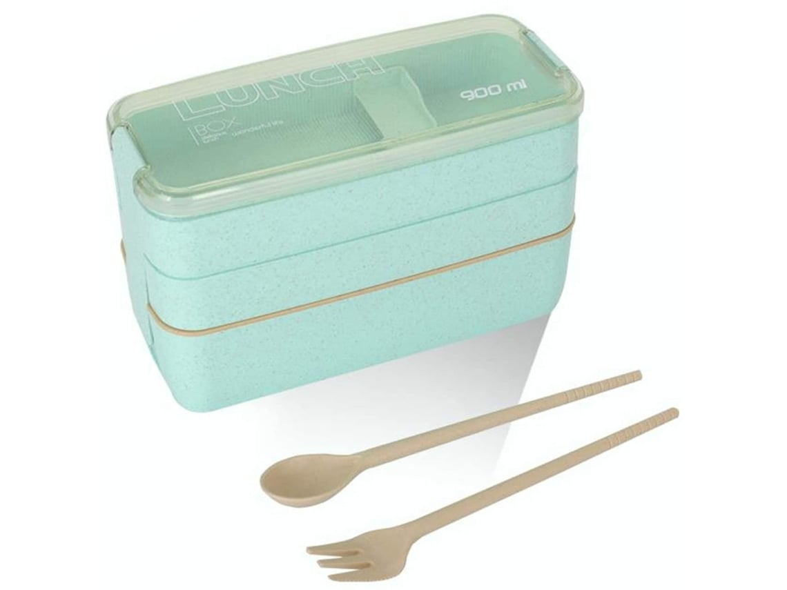 Lancheira Lancheira Bento Lancheira para Crianças e com 3, Verde SUNNY SPACES