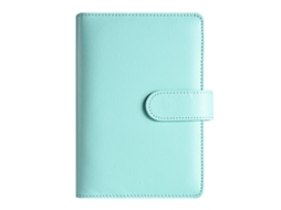 A6 Pu Leather Budget Cash Binder Zipper Pocket Envelope Notebook, Macaron Green Single Cover