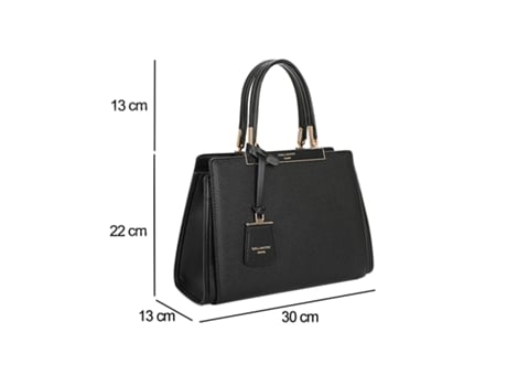 Bolsa De Mão Chique Com Fecho E Alça De Ombro Preto Gallantry