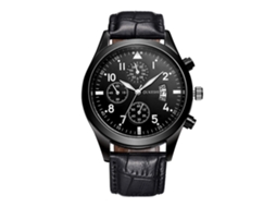 Reloj De Pulsera Hombre Estilo Simple Correa De Cuero Simil Analógico Con Fecha De Cuarzo