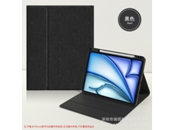 Capa Com Teclado Bluetooth Em Couro Compatível Com Ipad De 11 Geração (2025) De 11 Polegadas, Magnética, Alça, Cor Preto