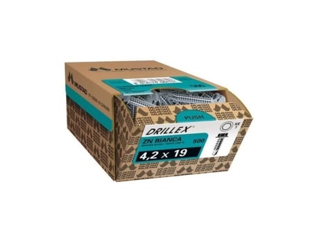 Parafuso Autoperfurante Hexagonal Drillex Ø4,8 Mm Para Chapa Caixa Com 500 Parafusos Mustad