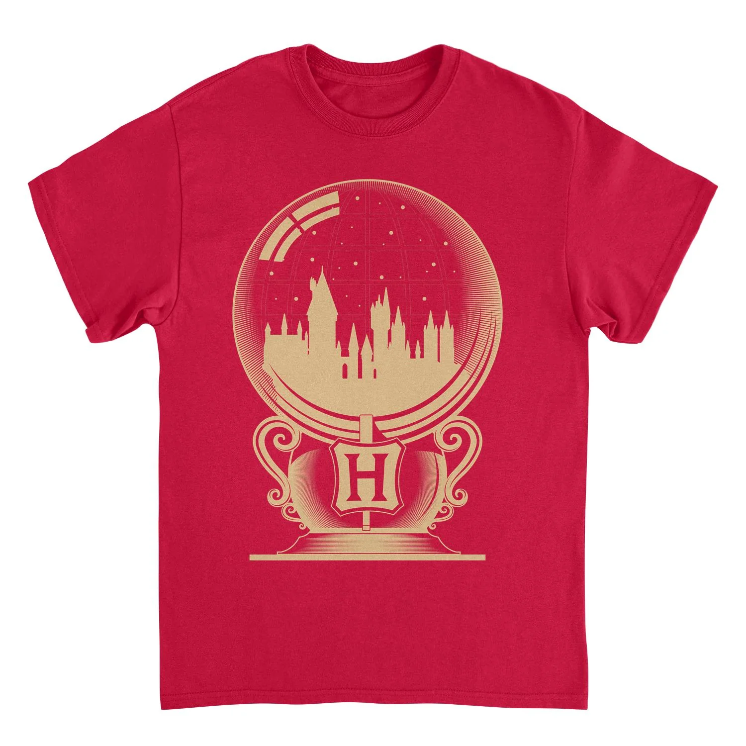 Unisex Adult T-shirt Rockinstone Harry Potter Hogwarts Castle Redsizem