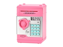 Cofrinho em Forma de Caixa Eletrônico Simulado para Crianças em Inglêsrosa 14*14*20cm CHENNNLS