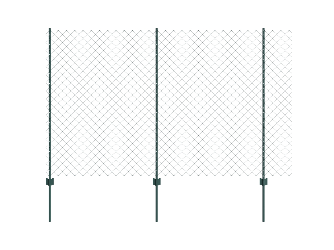 Conjunto 1 Painéis De Cercas Exteriores Vidaxl Verde Aço (10 X 1,5 M)