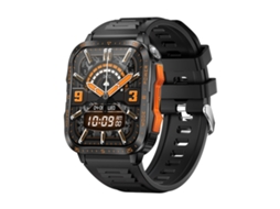 Smartwatch Com Tela Colorida De 1,96 Polegadas, Compatível Com Chamadas Bluetooth E Monitoramento De Saúde. Mdug (preto/laranja)