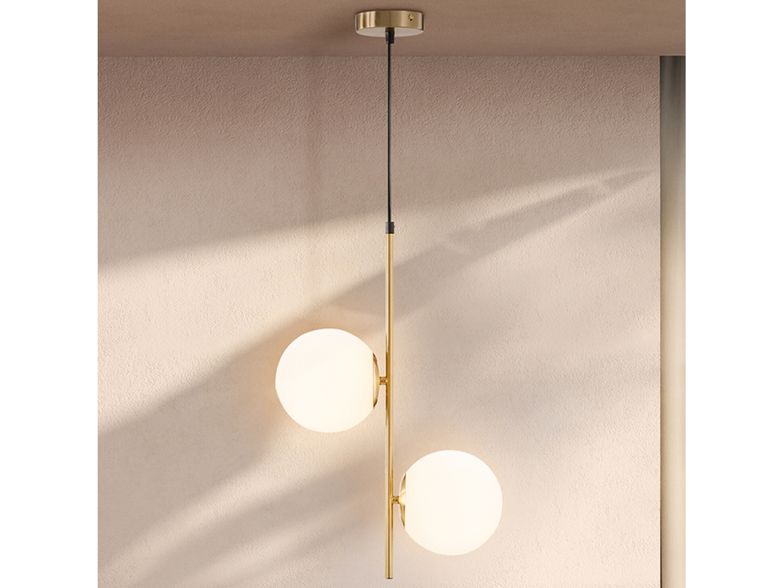 Luminária pendente moderna, lustre de teto duplo, ajustável, dourado S/MARCA