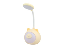 Lâmpada de Mesa LED para leitura, proteção ocular, USB recarregável, ajuste de tom, gato amarelo S/MARCA