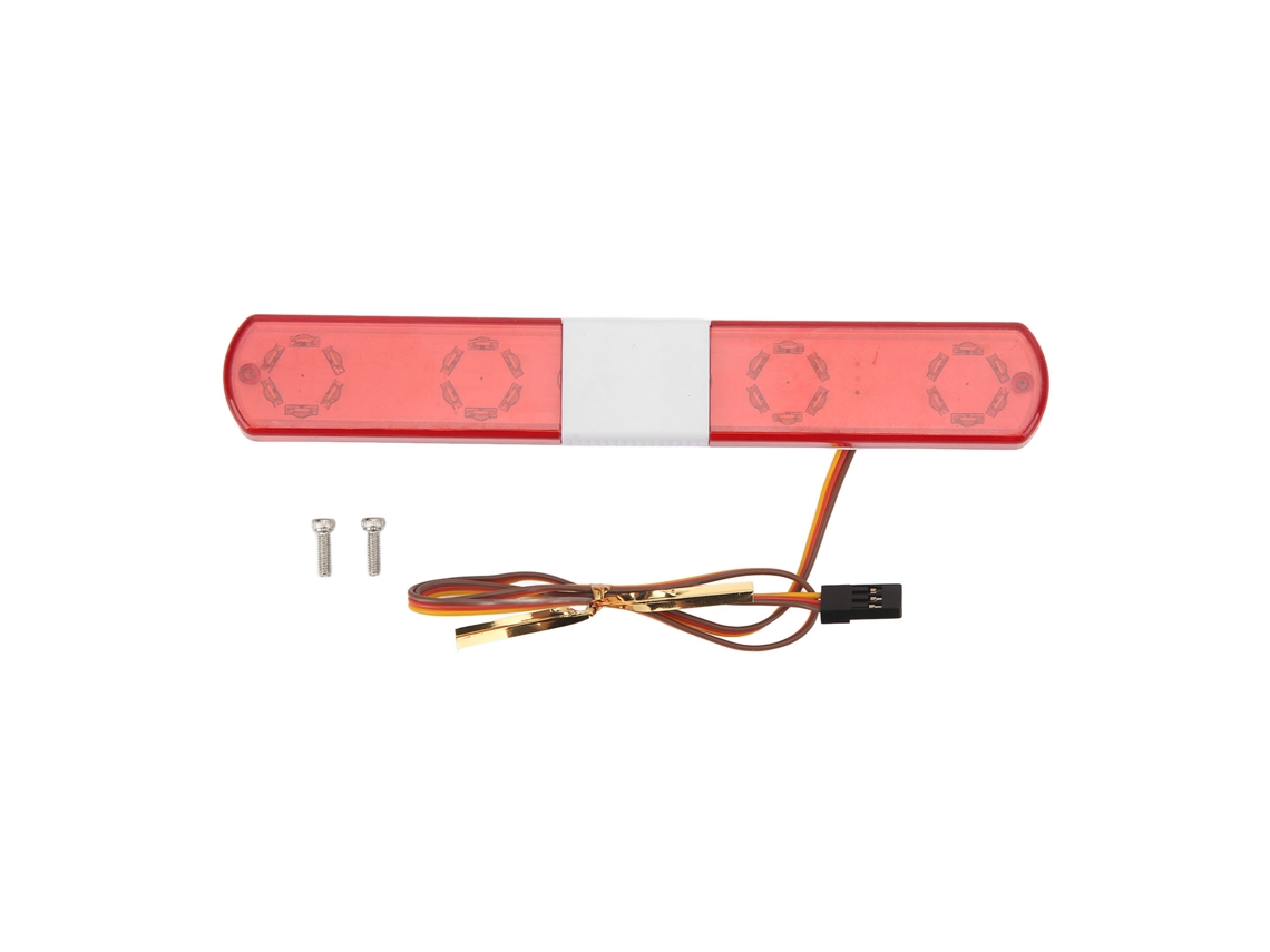 Luz De Polícia Led Para Carro Rc Ultra Brilhante Simulação Modelo 145x22x12mm Para Carro De Controle Remoto 1:8 1:10 Vermelho