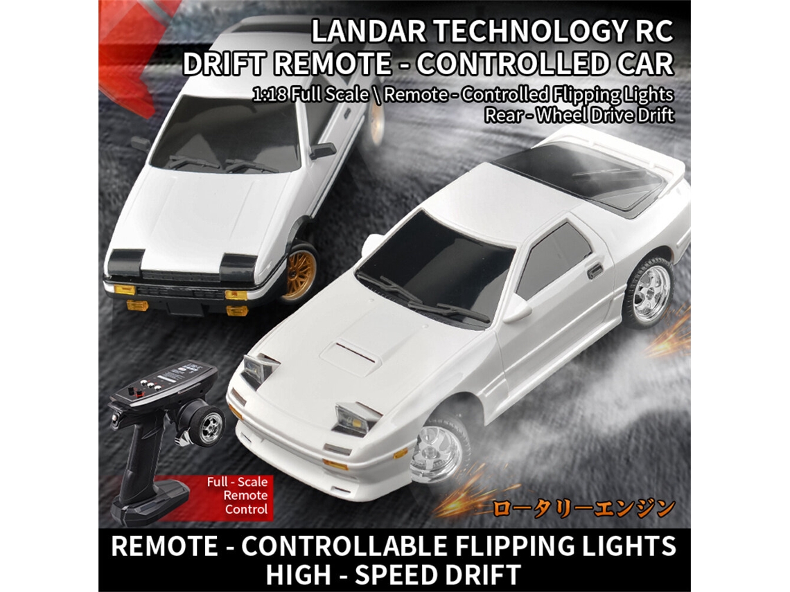 Carro Rc Ldrc 1802 Rtr 1/18 2.4g Rwd Branco Com Duas Baterias, Comando, Drift, Giroscópio, On-road, Modelos De Veículos De Proporção Total, Brinquedo