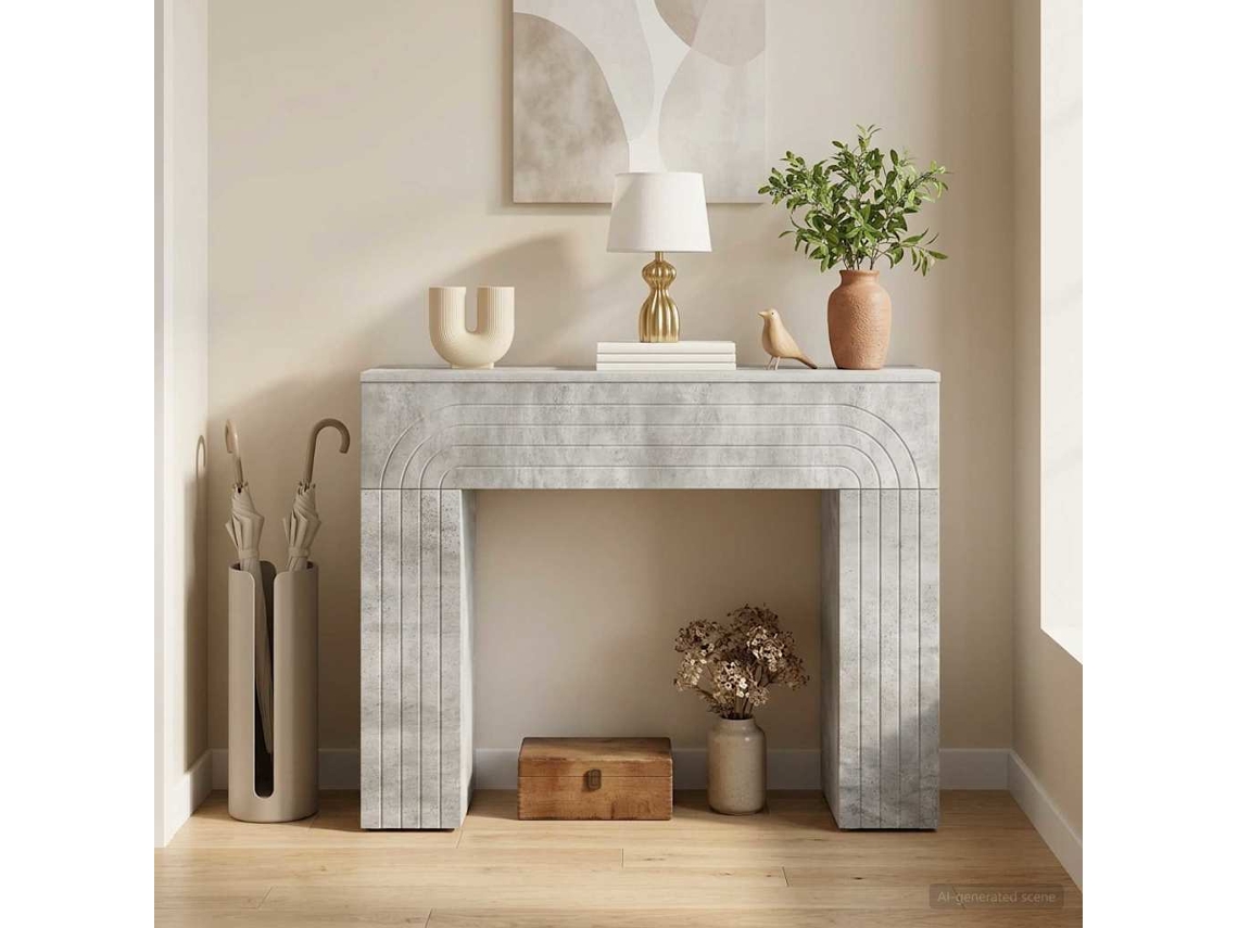 Vidaxl Mesa De Centro Cinzento Cimento 102 X 35 X 75 Cm