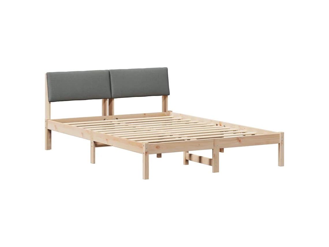 Estrutura da Cama Castanho e Cinzento Escuro 140x200 cm MAISON EXCLUSIVE