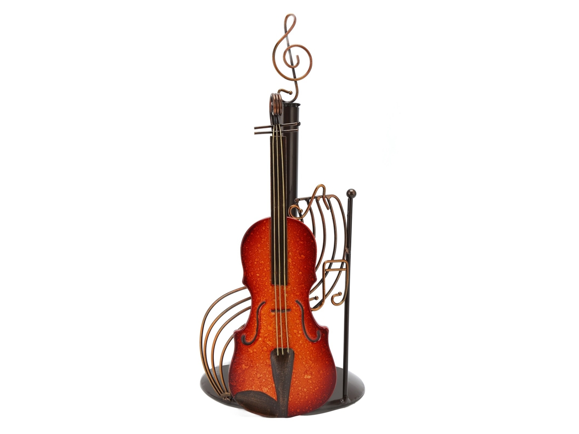 Porta-papel Toalha Em Formato De Violino - Metal Resistente E Durável Com Acabamento Laca Na Parte Traseira, Ideal Para Quartos, Banheiros E