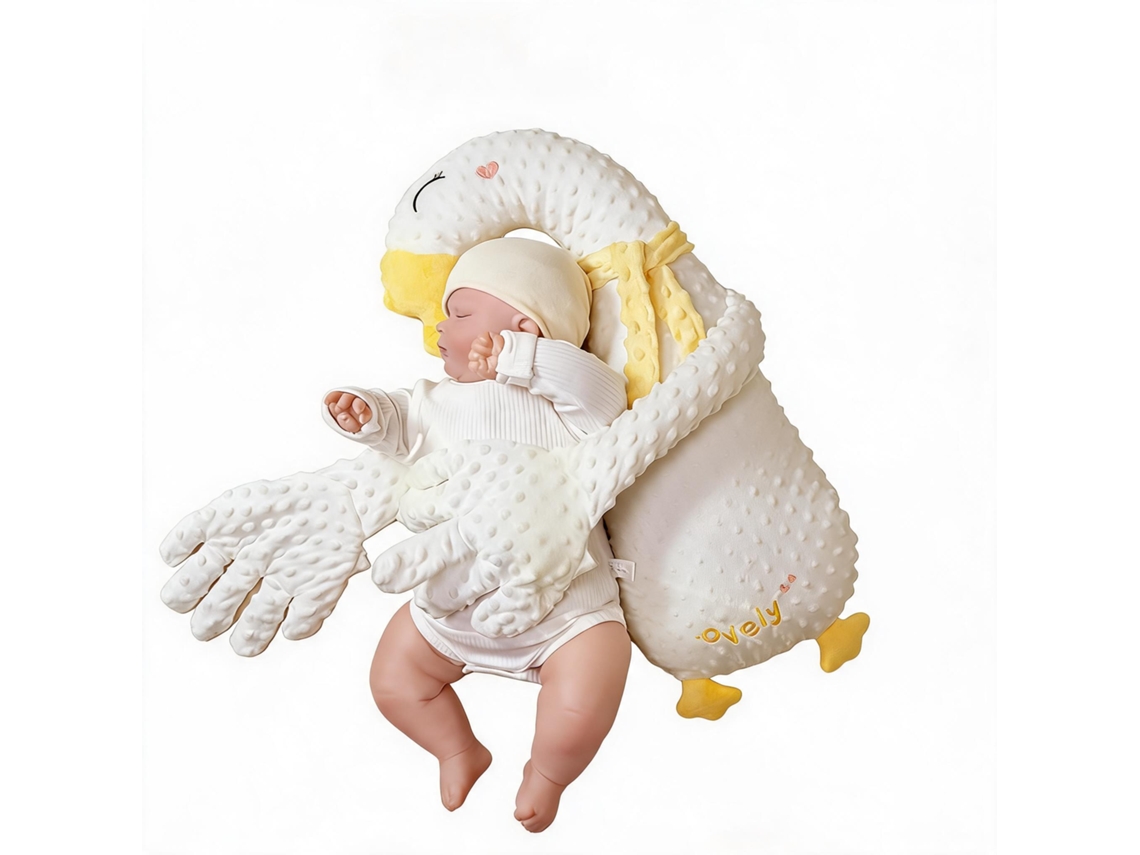Boneca Calmante Para Bebês Com Palminhas Rítmicas - Simula A Mão Da Mãe A Bater Suavemente Para Adormecer (ganso Branco)