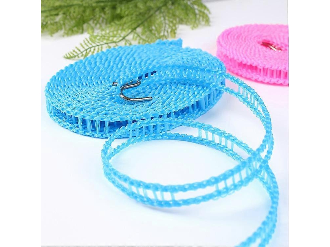 Varal de roupas Rebe de 3 m x 1,3 cm, antiderrapante e à prova de vento, azul, ideal para atividades ao ar livre, viagens e camping.