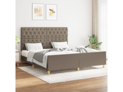 Vidaxl Cama Sem Colchão 160x200 Cm Tecido Castanho-acinzentado
